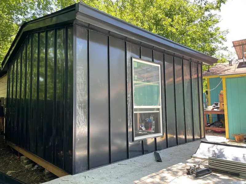 Black standing seam metal wall panels for Metal Roof Installation in Williamstown